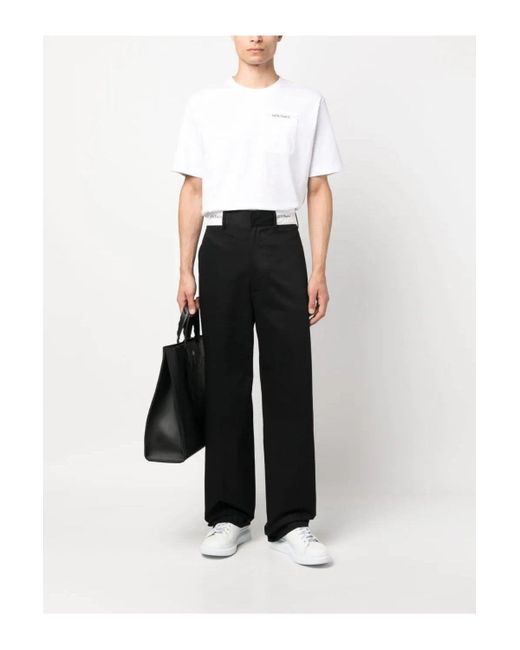 Palm Angels White Sartorial Tape Pocket Tee for men