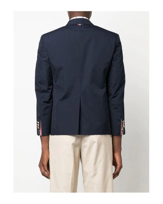 Thom Browne Blue Fit 5 Rwb Placket Jacket for men