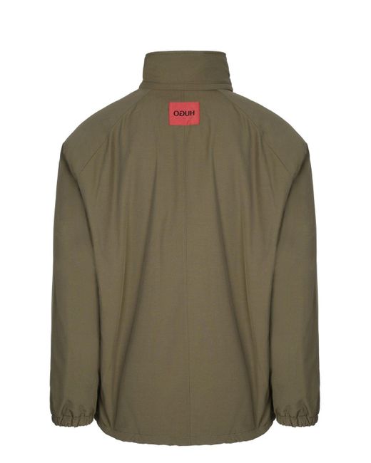 HUGO Green Logo Printed Funnel Neck Jacket for men