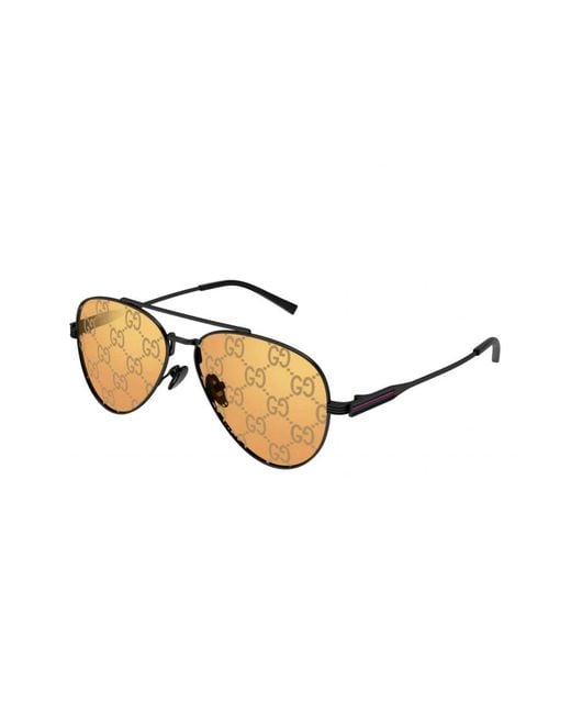 Gucci Natural Metal Aviator Sunglasses