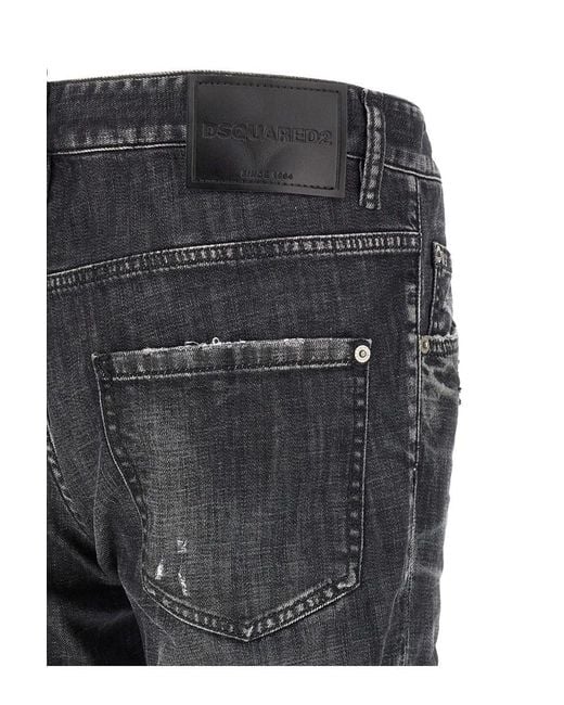 DSquared² Gray Distressed 5 Pocket Jeans for men