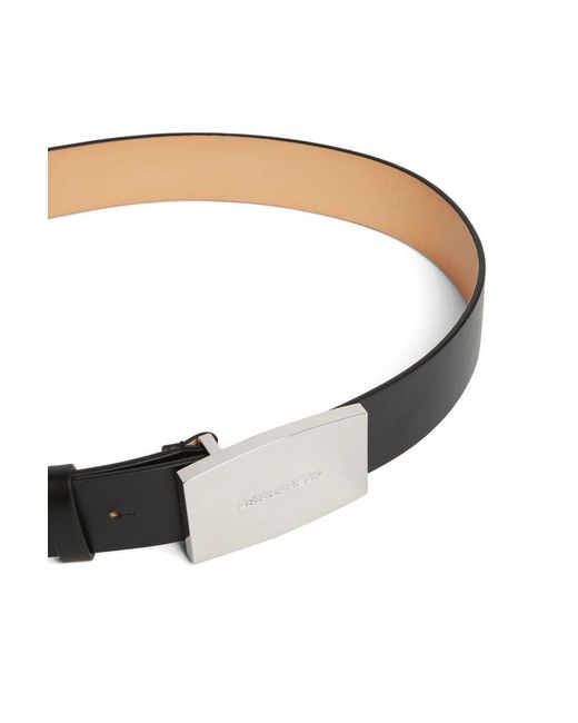 DSquared² Black Text Branding Letaher Belt for men