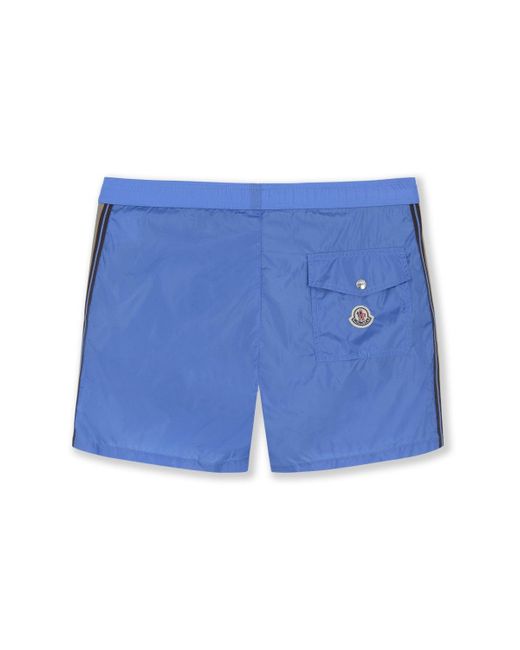Moncler Blue Branded Swimshorts for men