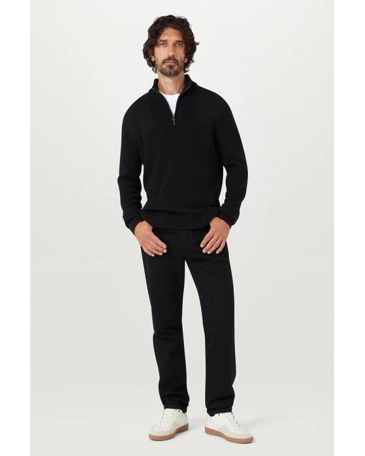 Belstaff Black Commander Quarter Zip Sweater for men