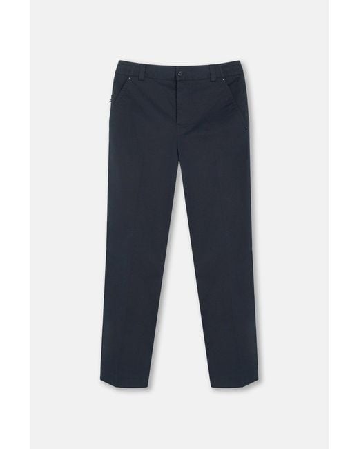 Moncler Blue Straight Leg Cotton Trousers for men