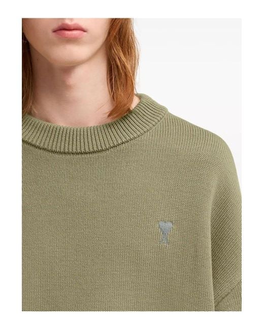 AMI Green Adc Crewneck Sweater for men
