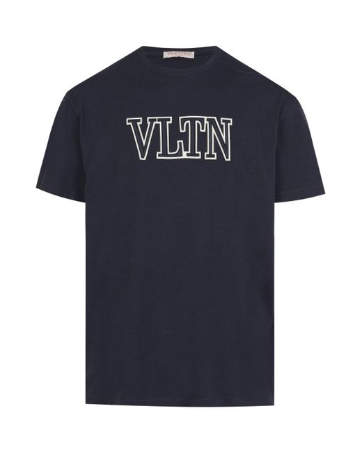 Valentino Blue Vltn Embroidery T-shirt for men