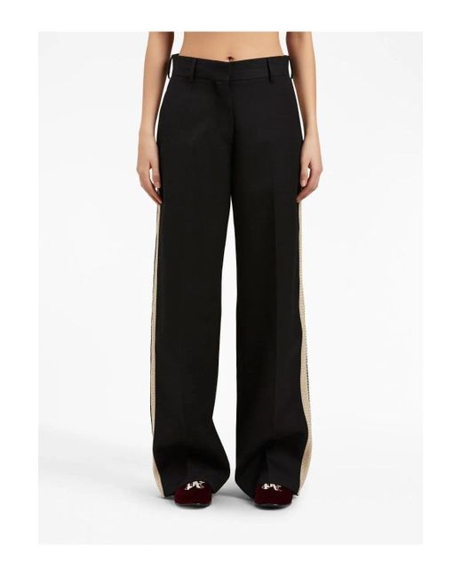 Palm Angels Black Knit Tape Trousers for men