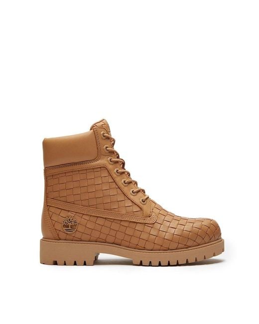 Timberland Brown Woven Textured Premium 6-inch Boot for men