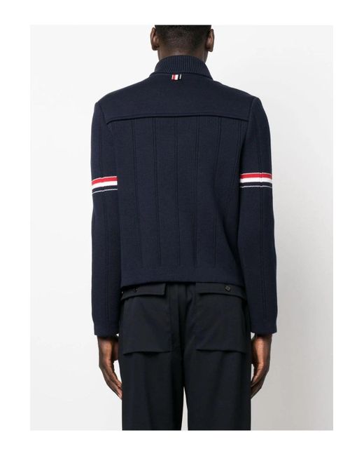 Thom Browne Blue Double Face Shawl Collar Jacket for men