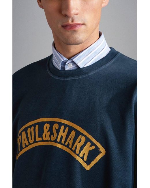 Paul \u0026 Shark Vintage Cotton Sweatshirt in Blue for Men | Lyst UK