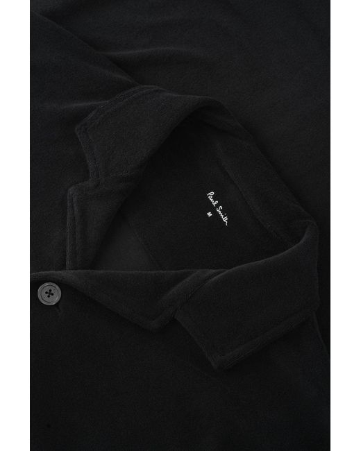 Paul Smith Black Short Sleeved Toweling Striped Shirt for men
