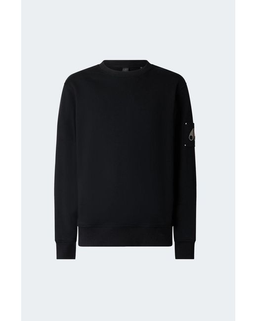 Moose Knuckles Black Hartsfield Crew Sweatshirt for men