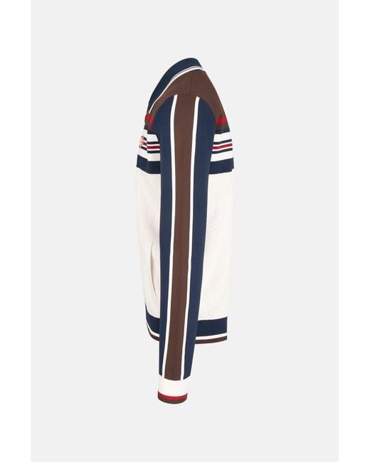 Casablanca Blue Cafe Stripe Zip Up Jacket for men