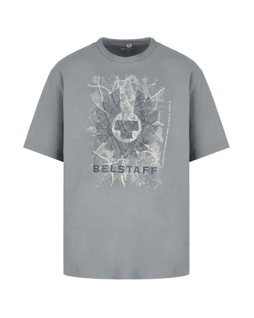 Belstaff Gray Map T-shirt for men