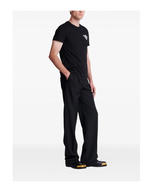 Balmain Black Slim Wings Print T Shirt for men