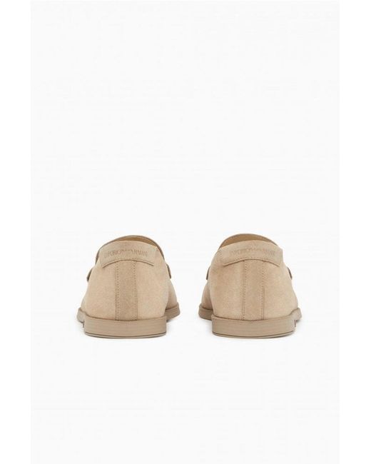 Emporio Armani White Branded Loafers for men