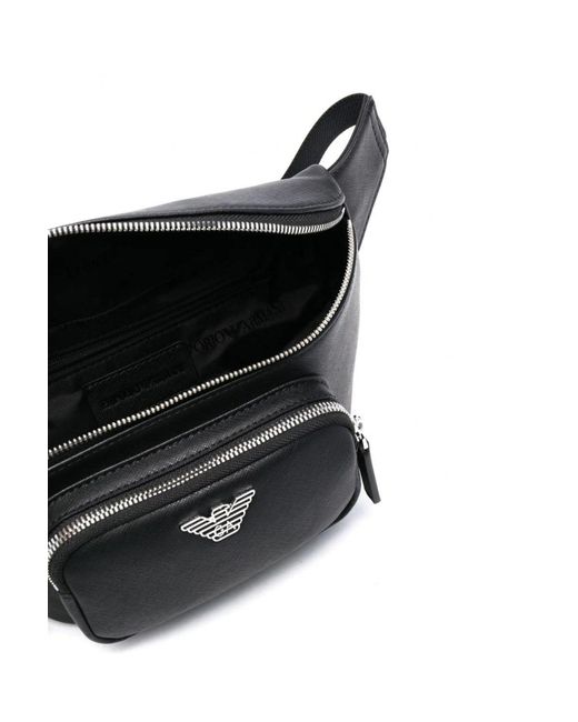 Emporio Armani Black Branded Belt Bag for men