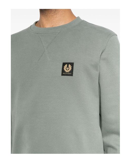 Belstaff Gray Patch Logo Sweatshirt for men