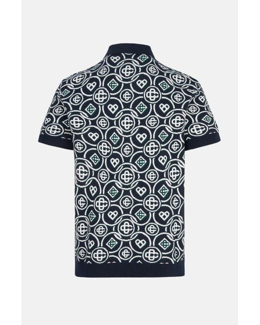 Casablanca Black Monogram Polo Shirt for men