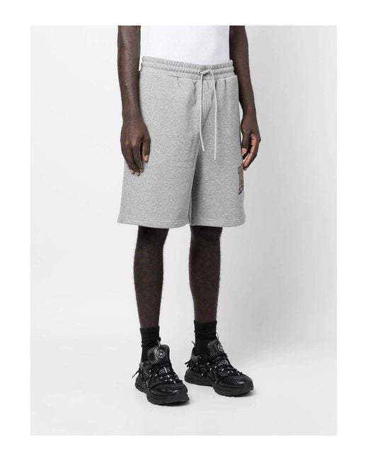 Moncler Gray Retro Branding Jersey Shorts for men