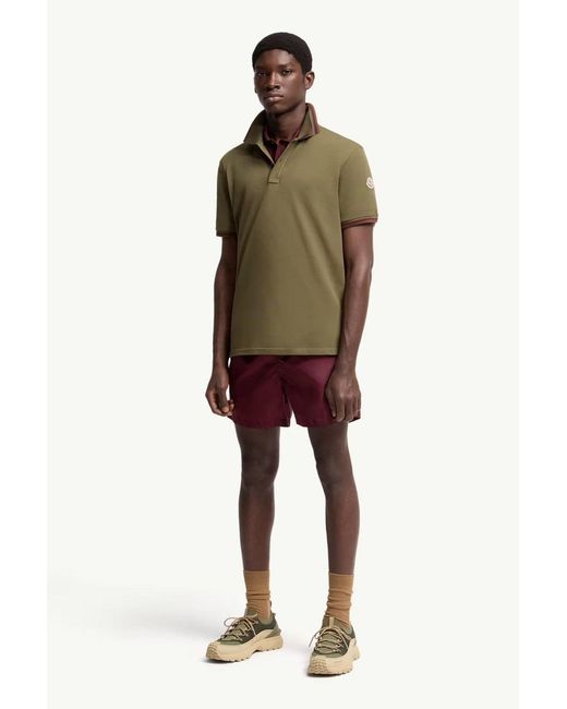 Moncler Green Piquet Polo Shirt for men