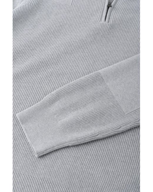 Belstaff White Commander 1/4 Zip Sweater for men