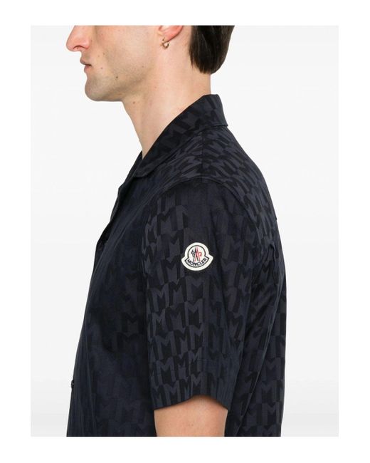 Moncler Blue Monogram Shirt for men