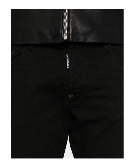 DSquared² Solid Black Skater Jeans for men
