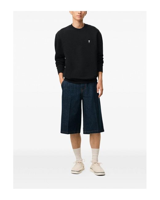 AMI Black Loopback Jersey Adc Sweatshirt for men