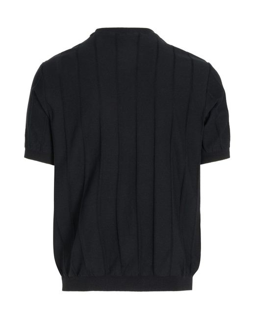Paul & Shark Black Linen Fresco Cotton T Shirt for men