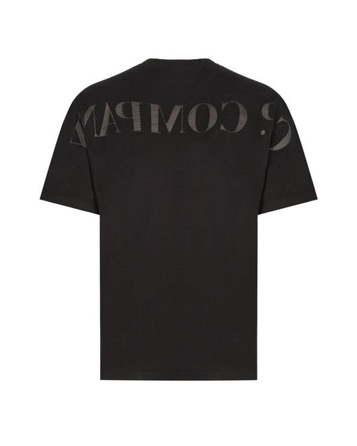 C P Company Black 20/1 Sleeve Logo T Shirt for men