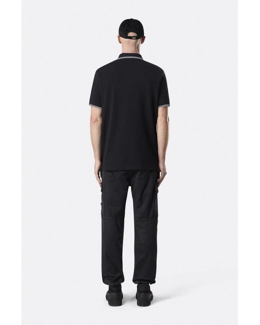 Stone Island Black S0018 Patch Logo Polo for men