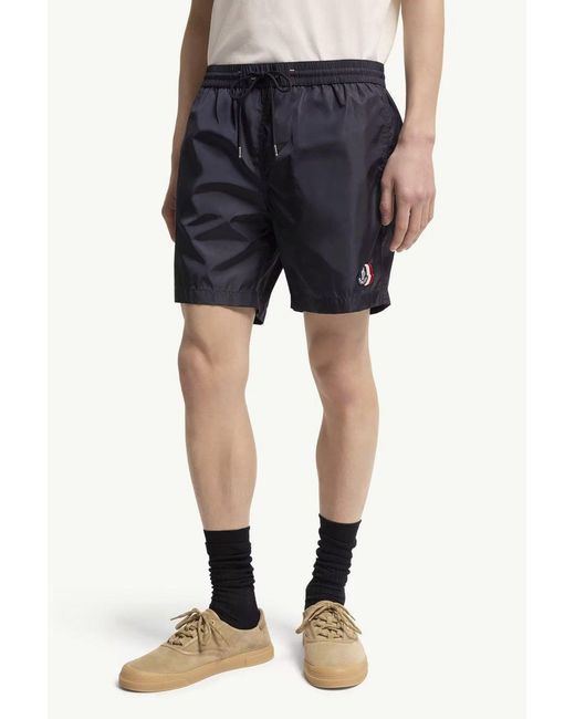 Moncler Blue Archive Logo Swimshorts for men