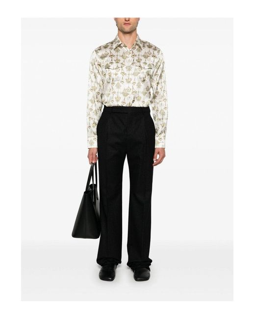 Givenchy Natural Printed Silk Shirt for men