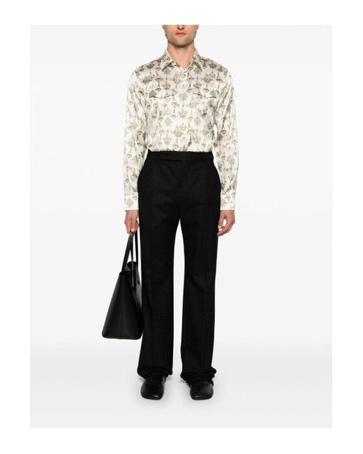 Givenchy Natural Printed Silk Shirt for men