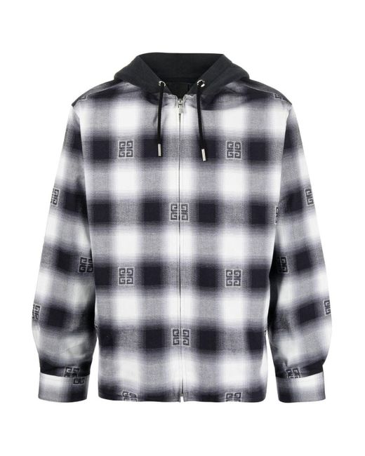 Givenchy Gray Hood Lined Overshirt for men