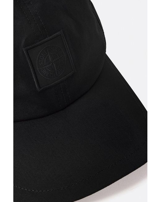 Stone Island Black Sof01 Ghost Patch Cap for men