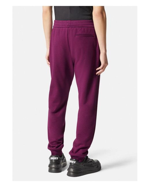Versace Purple Ricamo Cuffed Joggers for men