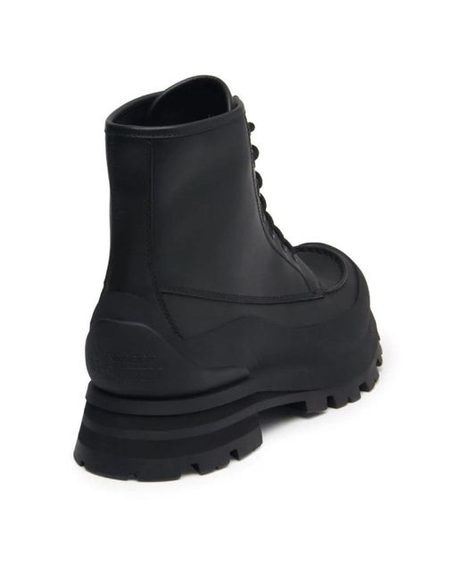 Alexander McQueen Black Winter Leather Boots for men