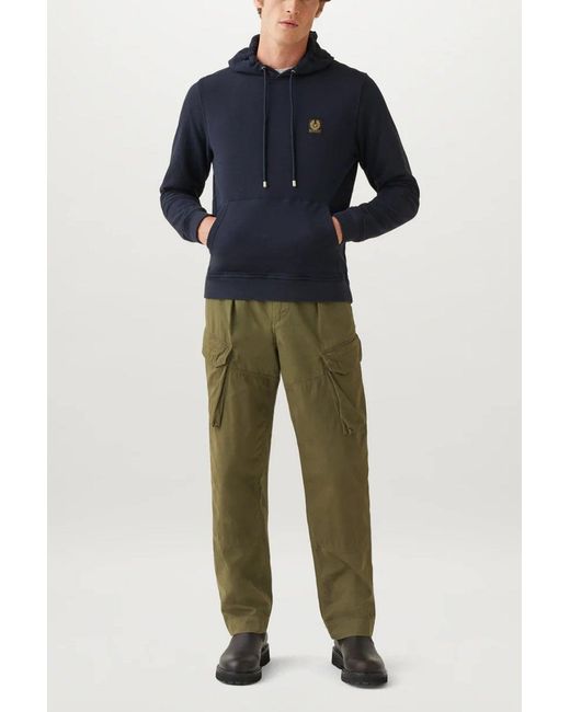 Belstaff Blue Patch Logo Hooded Top for men