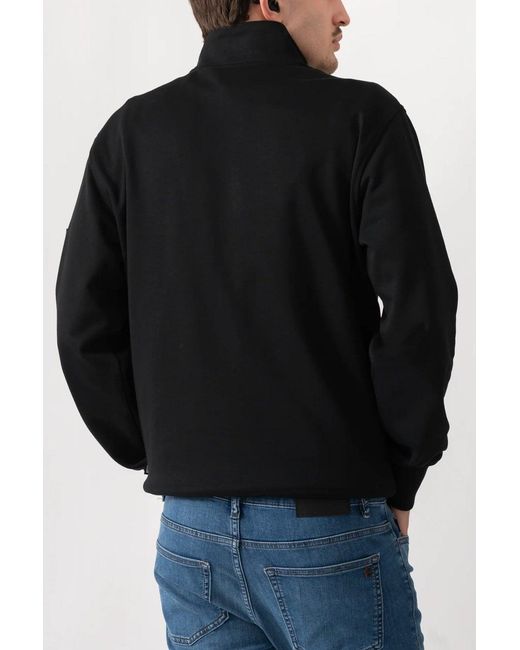 Moose Knuckles Black Hartsfield 1/4 Zip Sweatshirt for men