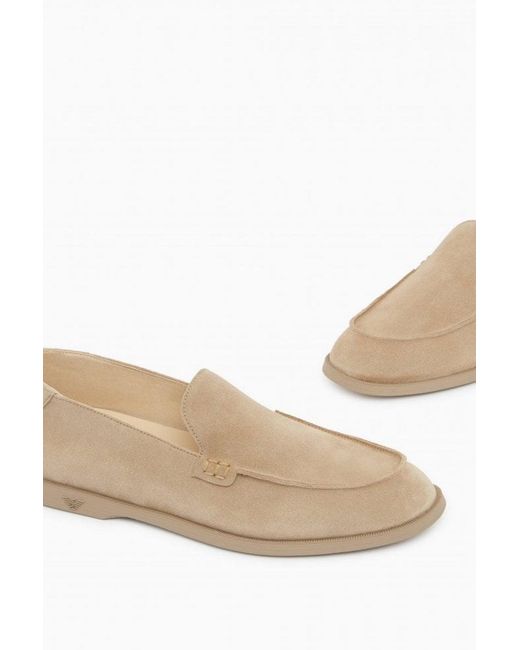 Emporio Armani White Branded Loafers for men