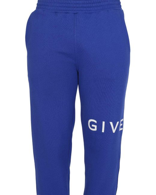 Givenchy Blue Branding Bonded Joggers for men