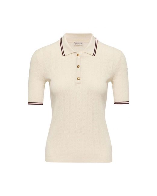 Moncler Natural Knitted Polo