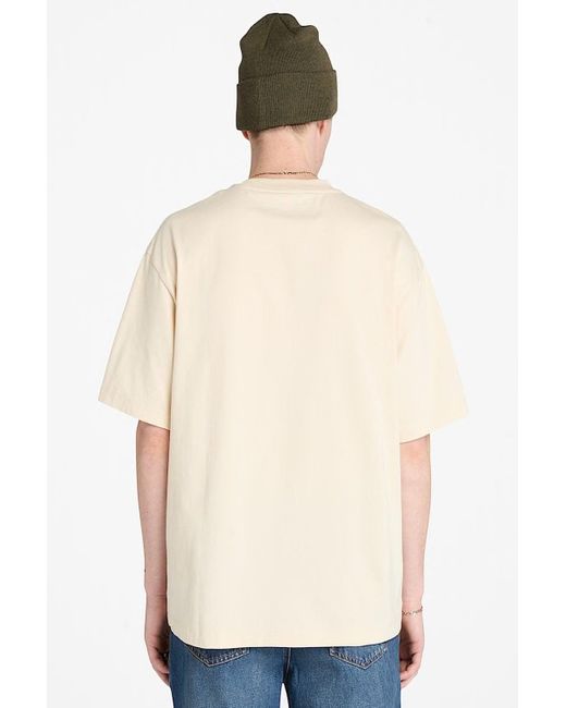 Timberland White Hampthon Stack Logo Tee for men