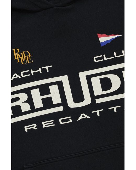 Rhude Black Regatta Club Hoodie for men