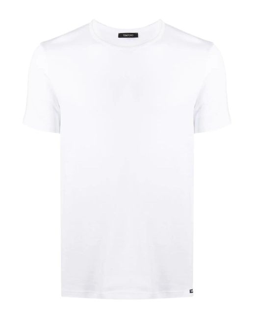 Tom Ford White Cotton Stretch T Shirt for men