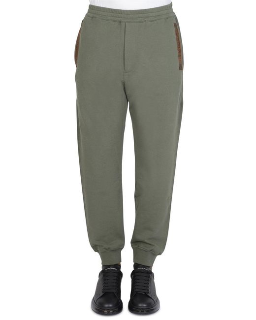 McQueen Green Loopback Joggers Khaki for men