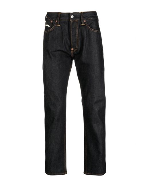 Evisu Black Multi Seagull Denim Jeans for men
